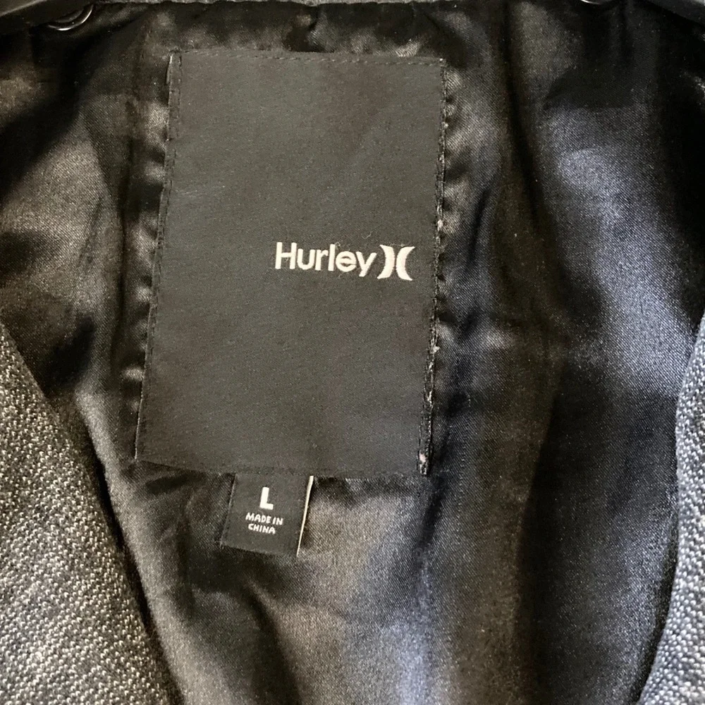 Hurley Mens Double Breasted Pea Coat Heather Grey Knit Jacket Large